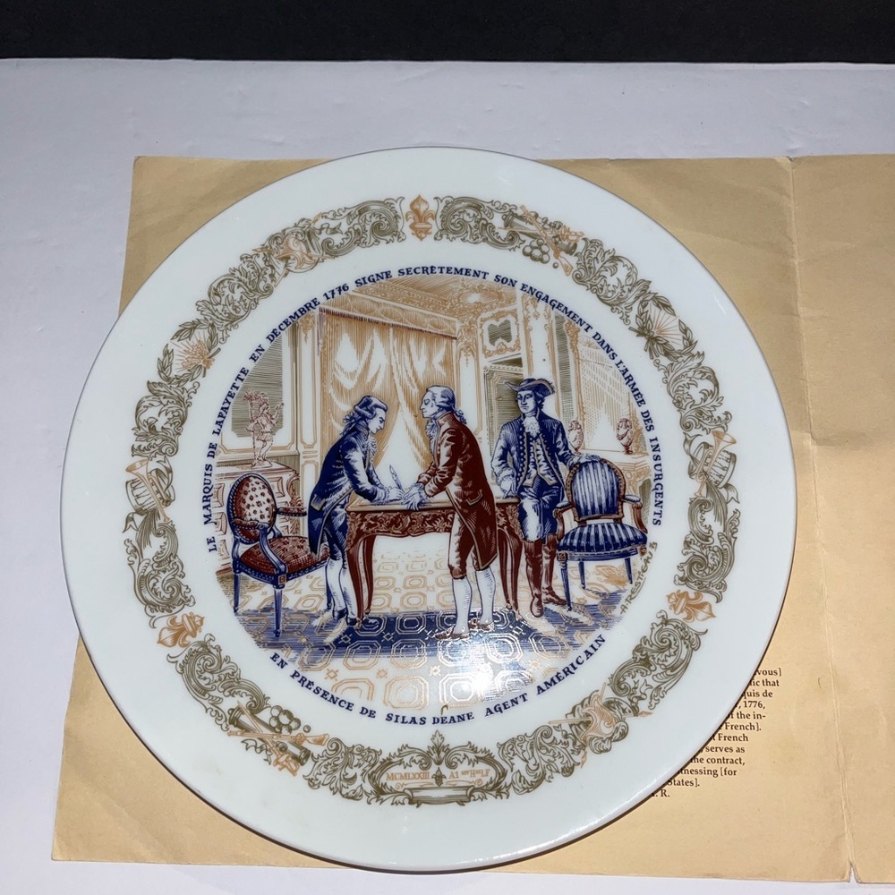 Vintage Limoges France Lafayette Plate Plate I 1973 D’Arceau Porcelain